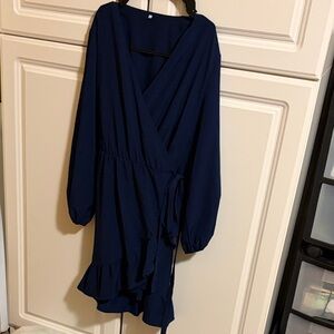Elegant Navy Wrap Dress